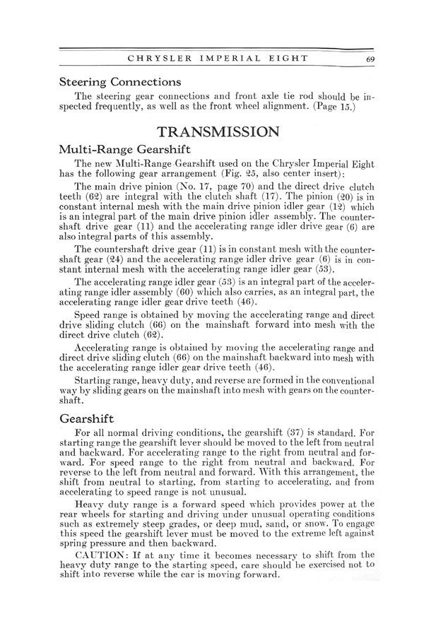 1930 Chrysler Imperial 8 Owners Manual Page 23